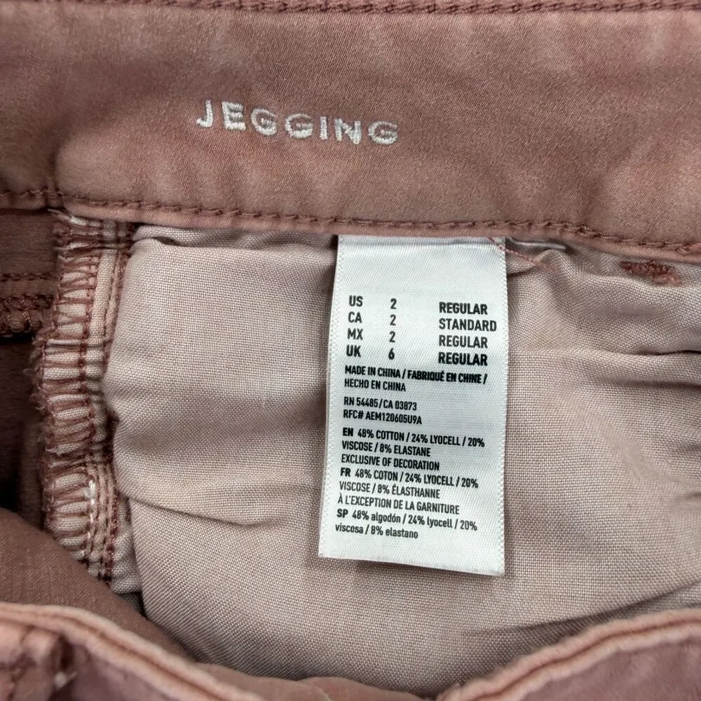 American Eagle 360 Super Stretch Jegging Mauve Pink Skinny Jeans Womens 2 Reg